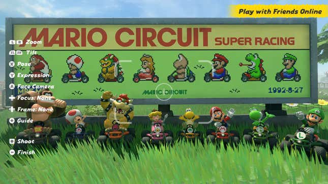 A group of Mario Kart World players pose for a photo.