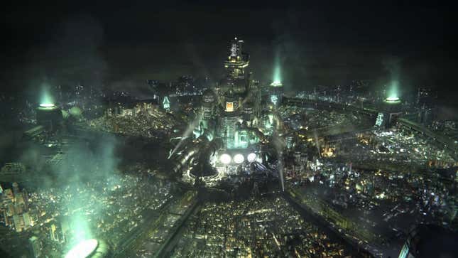 A screenshot shows the city of Midgar.