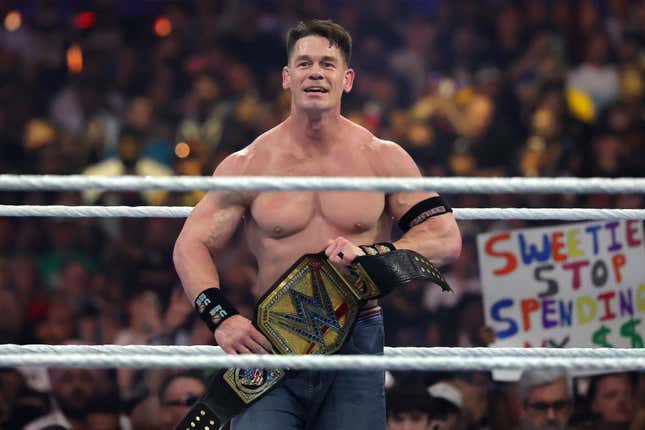 John Cena enjoying his championship