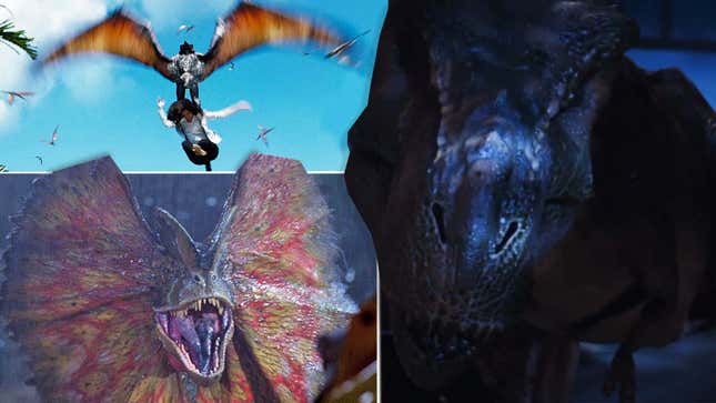 Jurassic Park dinosaurs going crazy