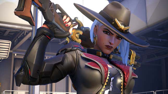 Ashe poses with her rifle on her shoulders during a highlight intro.