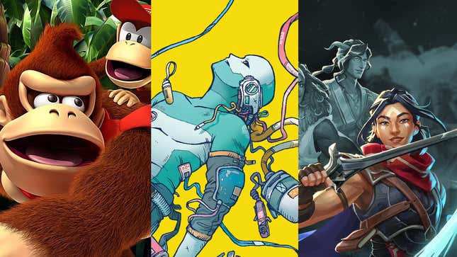 Donkey Kong, a cyborg, and a mystical warrior pre-order some games.