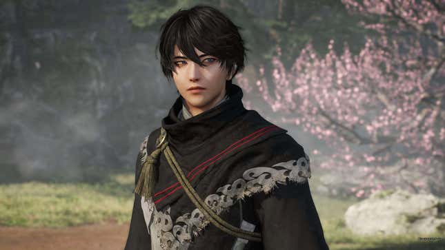A screenshot from Dynasty Warriors: Origins. The protagonist is facing the camera and glancing to the side.