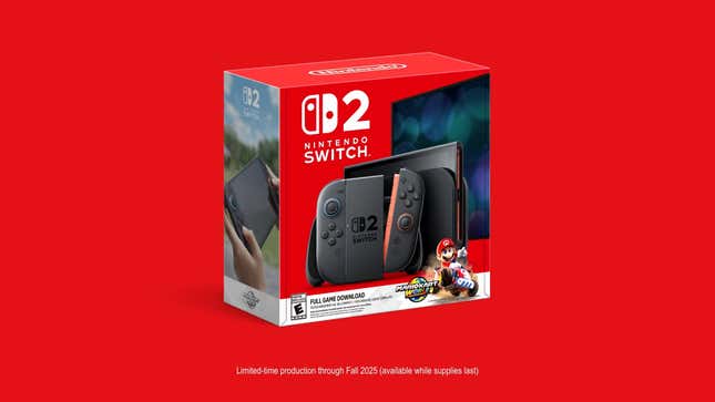 A screenshot shows a Switch 2 bundle with Mario Kart World included digitally.