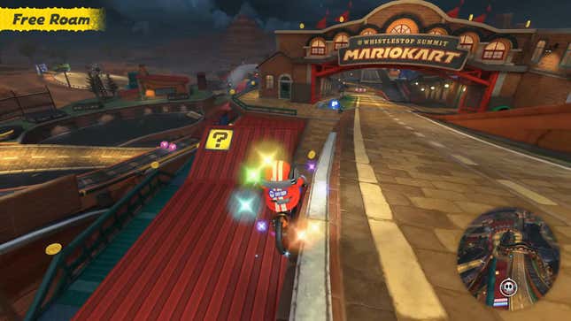 Shy Guy riding around in Free Roam.