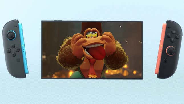 Donkey Kong can't believe he got a Switch 2.