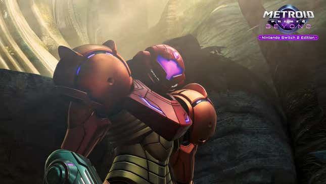 Samus looks down off-camera.
