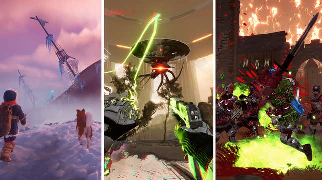 Images show screenshots of gameplay from the Triple-i initiative showcase.